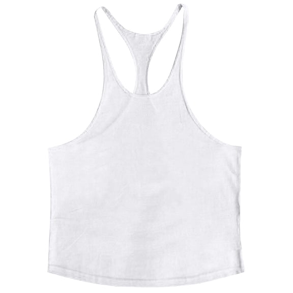 Sahpxhe Athletic Racerback Tank Tops Men Quick Dry Workout Gym Sleeveless Shirt for Running Bodybuilding White S