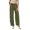 Army Green, variant on Generous Cut Linen Blend Palazzo Pants For Women Elastic Comfort Waist Loose Fit Casual Beach Trousers With Side Pockets Watermelon Red