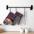 thumbnail image 6 of Hirioo Starry Night Purple Irises for Silicone Oven Mitts for BBQ, Baking, Cooking, Set of 2, Heat Resistant 260℃, Non-Slip Kitchen Essentials, 6 of 6