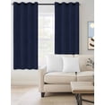 thumbnail image 2 of Solid Dark Blue Blackout Curtains 96 Inches Long for Bedroom, Minimalism Abstract Denim Texture Thermal Insulated Room Darkening Black Out Window Curtain Panels Grommet Drapes for Living Room, 2 of 8