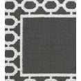thumbnail image 5 of Washable Skid-Resistant Runner Rug, Trellis Border, Dark Grey and White, 26" x 45", 5 of 8