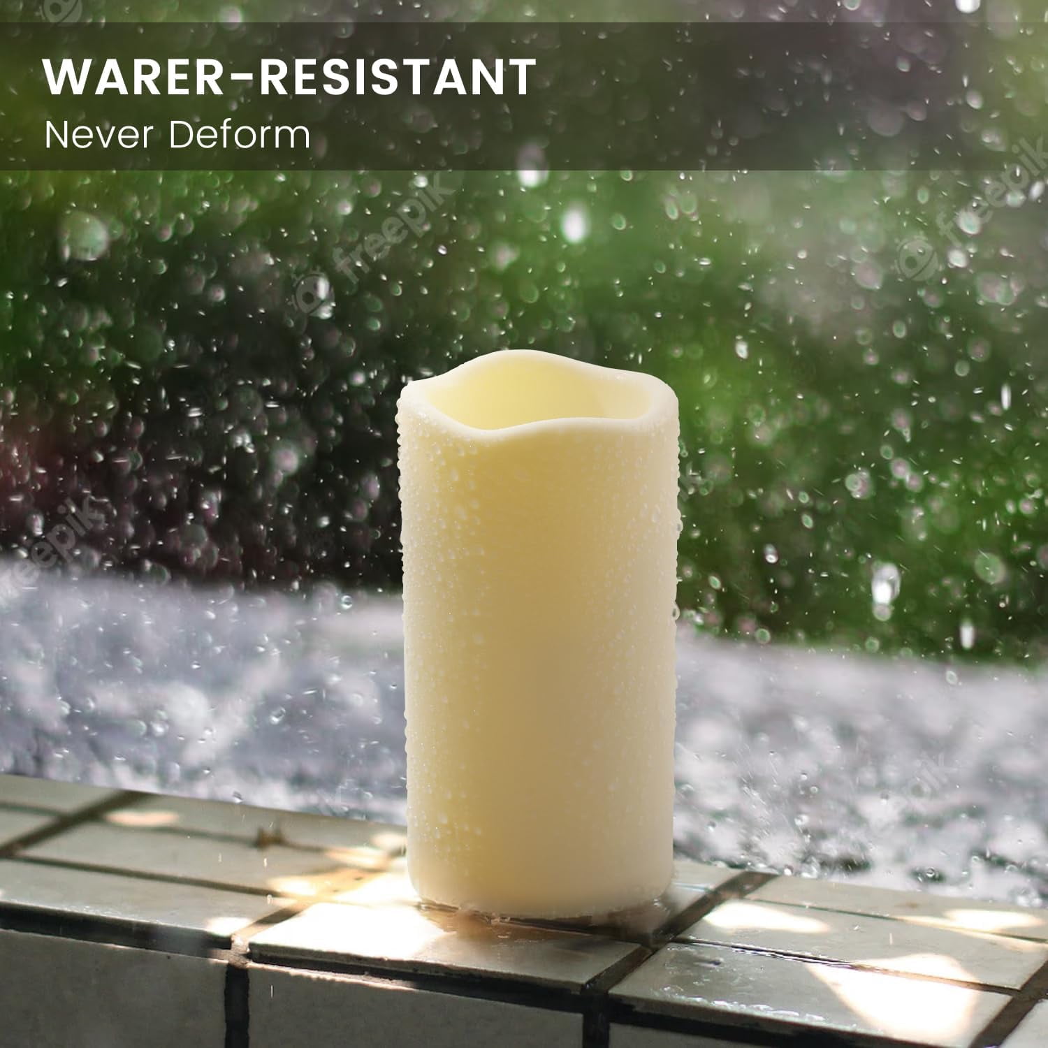 12 Pack Outdoor Plastic flameless Candles with Remote Control and Timer, LED Flickering Battery Operated Electric Pillar Candles,for Camping, Weddings, Home Decoration