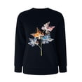 thumbnail image 4 of VBARHMQRT Chandails en Molleton Courts pour Femmes, Col Rond Décontracté, Manches Longues Raglan, Imprimé Papillon, 4 of 5