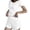 White, variant on JYnXIANTI 2 Piece Pj Sets for Woman Ribbed Ruffle Short Sleeve Tops and Shorts Lounge Set Summer Matching Pajamas Set Sleepwear