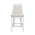 thumbnail image 2 of 26" Gray And White Faux Leather And Solid Wood Counter Height Swivel Bar Chair, 2 of 3