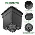 thumbnail image 3 of 10Pcs Plant Nursery Pots, 2 Gallon Thickened Soft Plastic Square Seedling Pots Seed Starting Pot Flower Herb Container for Succulents, Seedlings, Cuttings, Transplanting, Black, 3 of 8