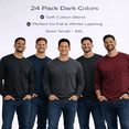 thumbnail image 4 of BILLIONHATS 24 Pack Mens Long Sleeve Dark Colorful T-Shirts, Cotton Blend - Crew Neck Bulk Tees for Men, Wholesale Sleeved T-Shirt - Size X-Large, 4 of 6
