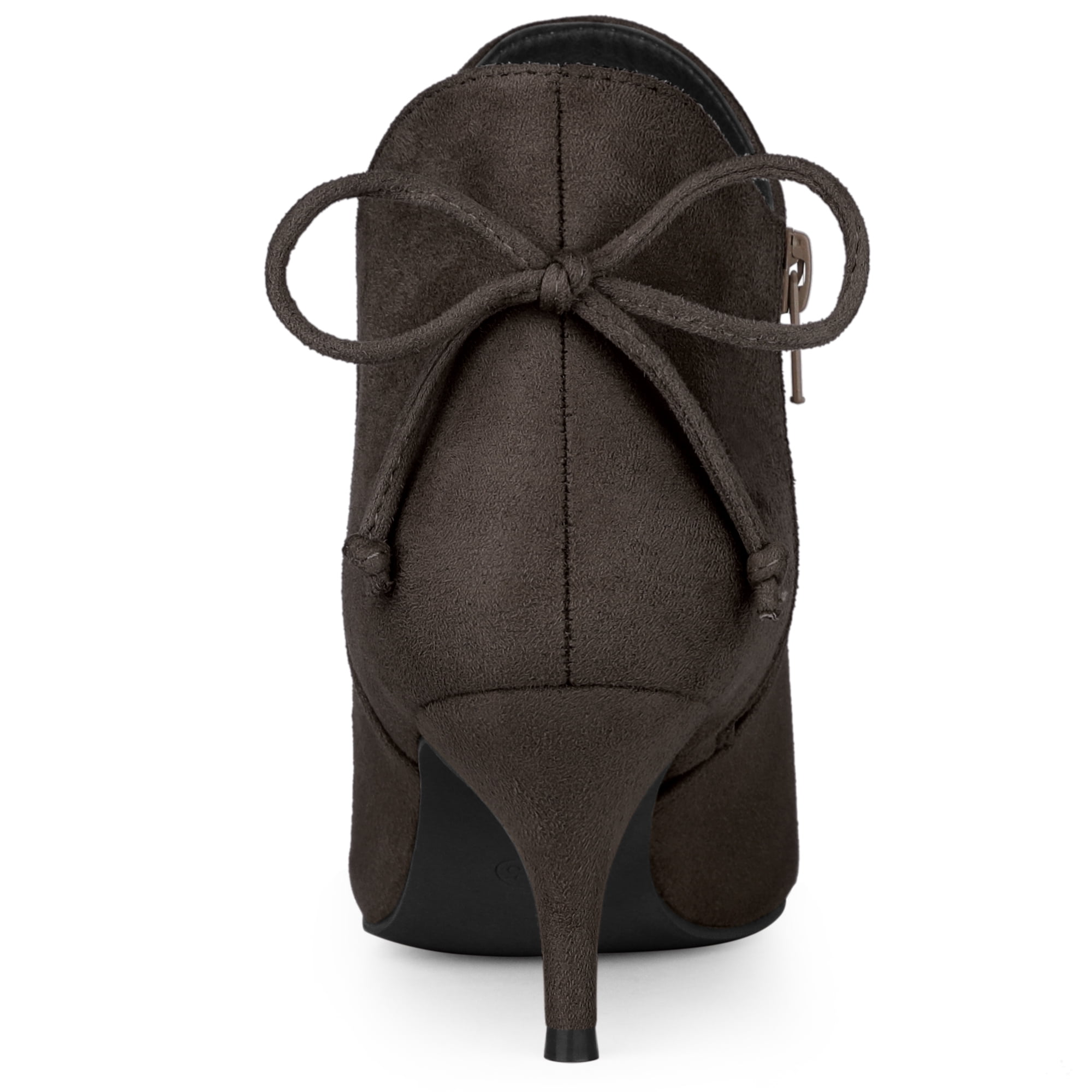 DARING DIVA Women's Pointy Toe Kitten Heel Ankle Booties Coffee 9