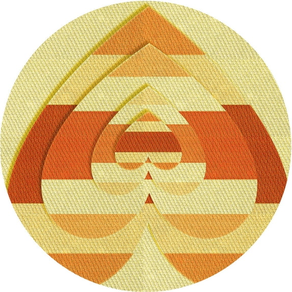 Ahgly Company Indoor Square Patterned Neon Orange Area Rugs, 3' Square