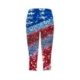 thumbnail image 5 of AGWOLF Independence Day Women's Capri Leggings Plus Size High Waisted Leggings 4th of July Tummy Control Yoga Capris Stretch Workout Tights Multicolor 2XL, 5 of 5