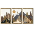 thumbnail image 5 of SHENIFY large 24x36in3pcs Natural Framed Landscape Mountain Wall Art Set White Winter Sunrise Pine Tree Forest Nature Scenry Wilderness Farmhouse Rustic Modern Art Decorative for Living Room Bedroom, 5 of 6