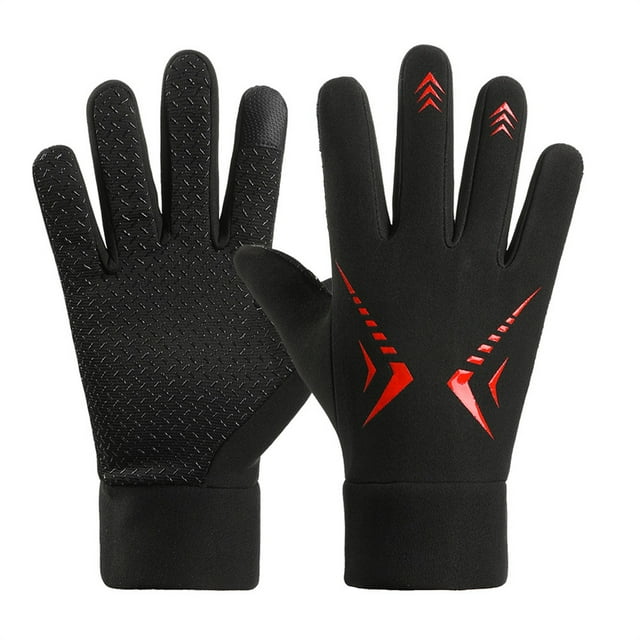 Breezora Gants d'Hiver pour Femmes Doublés en Polaire Confort Extensible pour Usage Quotidien par Temps Froid Rouge