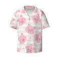 thumbnail image 3 of Goofa Cartoon Pig Printed Men's Casual Short-sleeved Shirt,Lightweight Breathable Button-down,Summer Casual men's top,Versatile Fashion shirt-XX-Large, 3 of 7