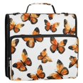 thumbnail image 2 of Water-Resistant 3-Ring Binder Organizer with Multiple Pockets Zipper Binder Bag for Office Orange-black Butterfly, 2 of 8