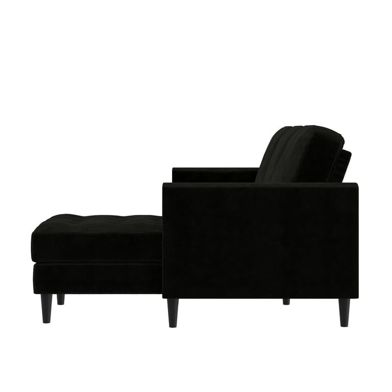 Cosmoliving strummer modern reversible sectional couch upholstered in green velvet fabric with floating ottoman deals