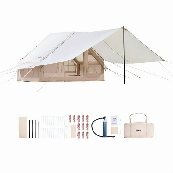 VEVOR Inflatable Tent for Camping 3-5 Person Glamping Tent with Pump Canopy