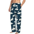 thumbnail image 2 of Daiia White Swam Men's Sleep Pant with Pockets and Drawstring,Pajama Pants-Large, 2 of 9