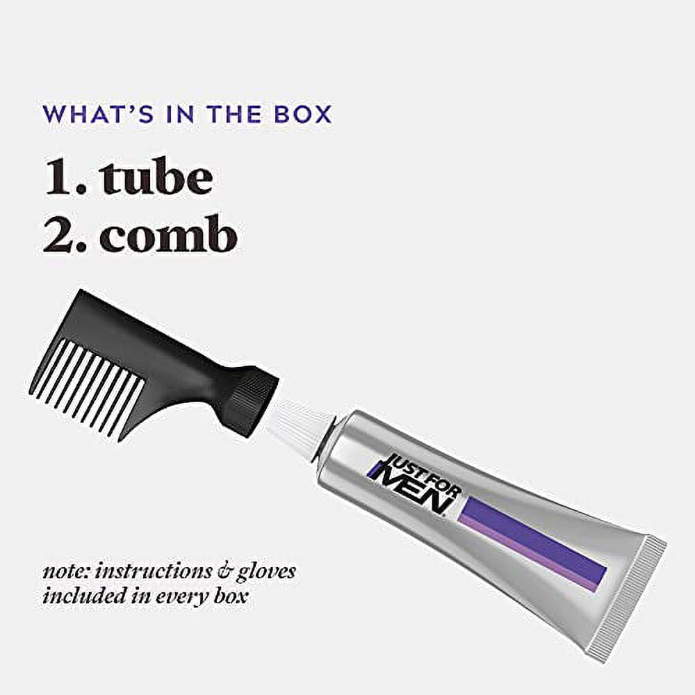 Just For Men Touch of Gray, Mens Hair Color Kit with Comb Applicator for Easy Application, Great for a Salt and Pepper Look - Light Brown, T-25, Pack of 3 C30