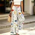 thumbnail image 5 of Sewkxo Womens Palazzo Pants Summer Casual Wide Leg High Waist Drawstring Floral Print Bohemian Trousers,Multicolor 2XL, 5 of 6