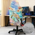 thumbnail image 4 of Xoenoiee Turtle Starfish Plumeria Flower Pattern Gaming Chair Covers Slipcovers Stretch Gamer Chair Cover with Armrest Covers Waterproof Non-Slip Anti-Scratch Rotating Gaming Chair Protector, 4 of 7