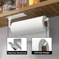 thumbnail image 2 of Paper Towel Holder for Kitchen, Under Cabinet or Wall Mount, Matte Black Aluminum, No Drill or Self-Adhesive Installation, Lightweight & Rustproof, 2 of 11