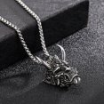 thumbnail image 5 of Men's Evil Demon Horn Skull 14K White Gold Pendant Necklace Vintage Gothic Punk SJewelry, 5 of 8