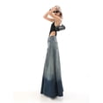 thumbnail image 5 of Summer Women Harajuku Fashion Coquette Gyaru Denim Slit Skirt Mid-Long Vintage Jean Y2k Streetwear Goth Design Gradient Stylish Tide-Blue-L, 5 of 5