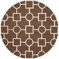 thumbnail image 4 of SAFAVIEH Cambridge Joyce Geometric Shapes Wool Area Rug, Dark Brown/Ivory, 8' x 8' Square, 4 of 9