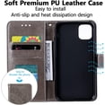 thumbnail image 4 of Case for Samsung Galaxy A54 5G, Premium PU Leather Magnetic Flip Wallet Case with Card Holder Cash Slot Lanyard Strap Kickstand Function Embossed Mandala Flower Pattern Shockproof Cover - Gray, 4 of 16