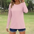 thumbnail image 2 of Lightweight Long Sleeve Workout Tops for Women Gym Running Athletic Sun Protection Shirts (Pink M), 2 of 5