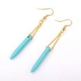 thumbnail image 2 of EOEMY Howlite Pendant Earrings Tusk Shape Chain Earring Hooks Gold Turquoise 55mm P349-Default, 2 of 2