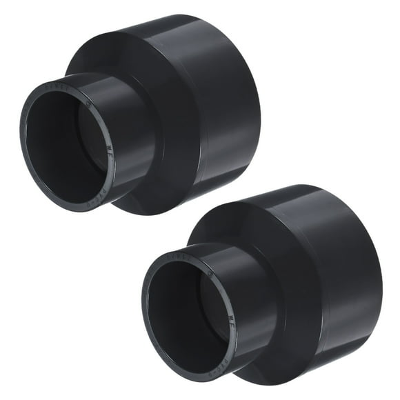 Uxcell 2-Pack UPVC Reducer Pipe Fitting, 3"*2" Reducing Coupling Connector PVC Straight Pipe, Grey
