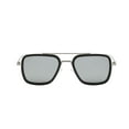 thumbnail image 2 of Tony Stark Aviator Sunglasses - Silver & Black Frame / Silver Mirrored Lens, 2 of 6