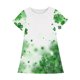 thumbnail image 4 of Niñas Vestido de Día de San Patricio Manga Corta Cuello Redondo Verano Casual para 3-12 Años Niños Niños, 4 of 9