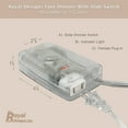 thumbnail image 3 of Royal Designs Light Dimmer Plug in Switch for Halogen and Incandescent Bulbs with Slider, 6 Feet Cord, 300W, Set of 2, 3 of 5
