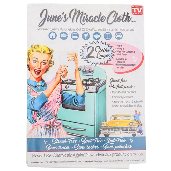 June'S Miracle Cloth 2-Pack: Streak-Free, Spotless, Lint-Free Cleaning Towels