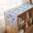 thumbnail image 6 of Table Runners 90 Inches Long Dress Scarves, Blue Pink Flowers Farmhouse Coffee/Dining/Kitchen Table Runner for Living Room, Spring Floral Butterfly Elegant Pastoral 13x90 Inch, 6 of 9