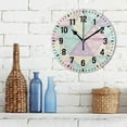 thumbnail image 3 of Yayeee 10" Wall Clock Battery Operated Quartz Round Silent Non-Ticking Home Decor, Purple Geometric, 3 of 6