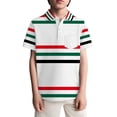 thumbnail image 4 of oqasdz Carnival Striped Boys Polo Shirt with Buttons Elegant Lapel Pocket Top for and Youth Stylish Party Lightweight Soft Performance Summer Dailywear, 4 of 4
