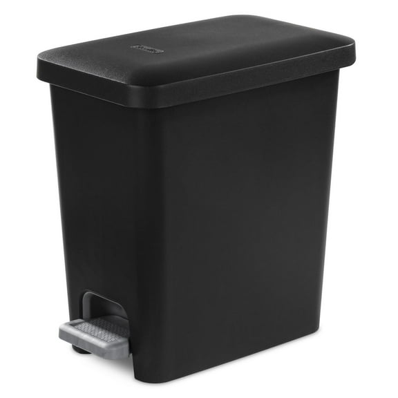 Sterilite Corbeille à déchets Rectangulaire StepOn 10,2 L - Noir
