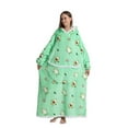thumbnail image 4 of Blanket Hoodie Robe With Giant Pocket Lamb Lined Design For Spring Winter Fall Sleeping Wear, 4 of 6