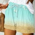 thumbnail image 2 of Gradient Shorts Womens Loose Fit Drawstrings Short Pant Mid Elastic Waisted Shorts with Pockets Summer Trendy Casual Shorts Beach Vacation Shorts, 2 of 5