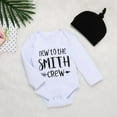 thumbnail image 4 of SYNPOS Newborn Baby Boy Clothes New to The Crew Letter Print Romper+Pants+Hat 3PCS Outfit 0-18 Months, 4 of 10