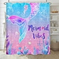 thumbnail image 3 of Mermaid Shower Curtain, Mermaid Fish Tail Scale Colorful Ocean Theme Girls Cute Waterproof Fabric Bathroom Curtains, Pink Blue Purple Kids Ocean Bathroom Shower Curtain with 12PCS Hooks, 70X70IN, 3 of 5