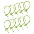 thumbnail image 1 of Reutilizables Cremallera Bridas, 6 Pulgadas Silicona Bridas Bolsa Clips, Multiuso Silicona Bridas, Cable Bridas, Pan Brida, Doméstico Retorcidas Bridas(Claro Verde Paquete de 20), 1 of 5