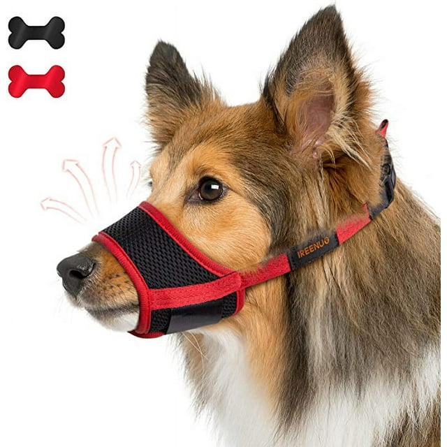 Talla L, para perros con hebilla ajustable - Malla transpirable - Tejido suave para evitar mordeduras, ladridos y comida