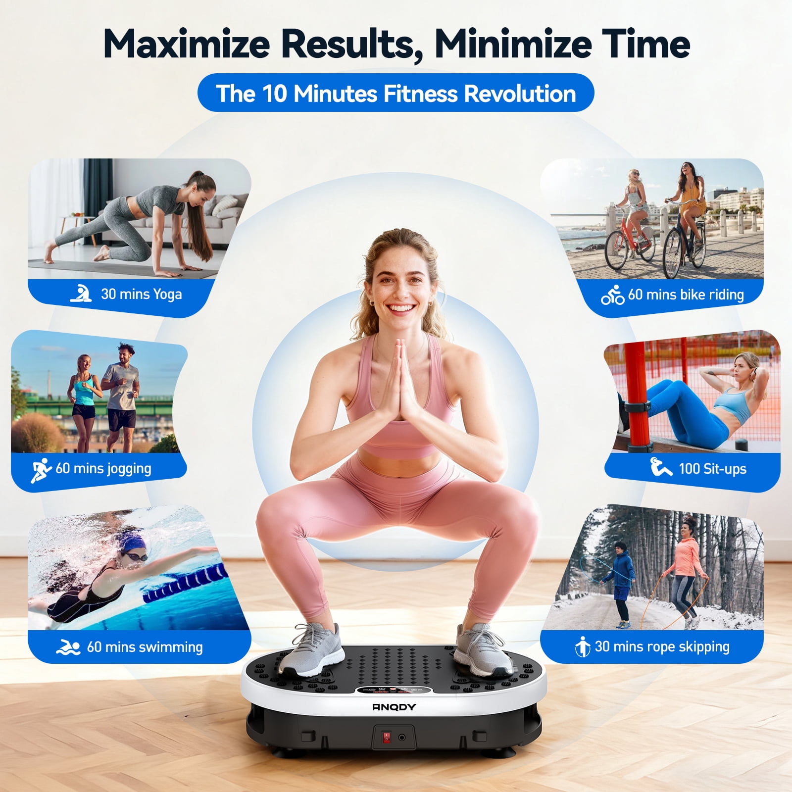 Anqdy Vibration Plate Exercise Electric Weight Loss Machine For Body Action System - Lymphatic Drainage