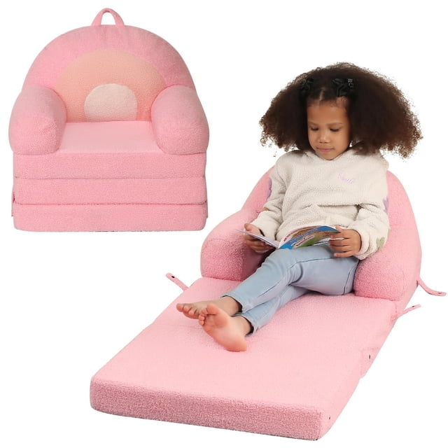 Sofá para niños MOMCAYWEX Sofá plegable con forma de arcoíris para niños pequeños de 53 x 39 x 56 cm