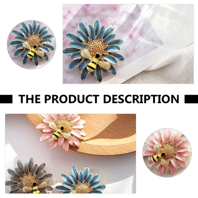 WASHWEPE 3Ud De Esmalte Con Abeja Y Margarita Para Decorar Blusas Y Bufandas