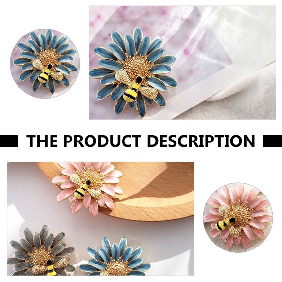 WASHWEPE 3Ud De Esmalte Con Abeja Y Margarita Para Decorar Blusas Y Bufandas